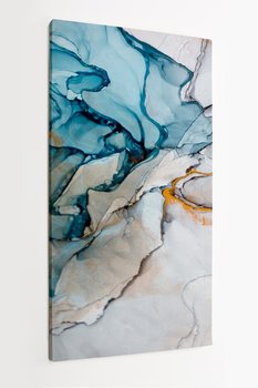 Obraz na płótnie HOMEPRINT,  piękny, naturalny niebiesko-złoty marmur 50x100 cm - HOMEPRINT