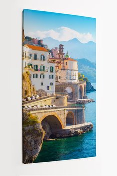 Obraz na płótnie HOMEPRINT, poranny widok na miasto Amalfi na linii brzegowej morza śródziemnego, Włochy 50x100 cm - HOMEPRINT