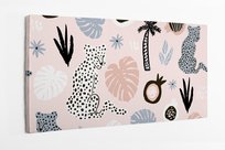 Obraz na płótnie HOMEPRINT, różowa ilustracja, lampart, gepard, 140x70 cm