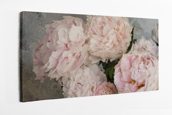 Obraz na płótnie HOMEPRINT, różowe delikatne róże, piwonie, kwiaty 120x50 cm - HOMEPRINT