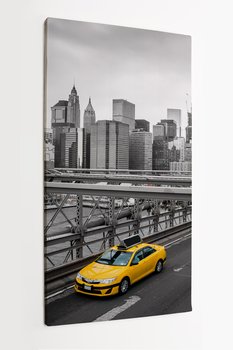 Obraz na płótnie HOMEPRINT, taxi, żółte taxi, most Brooklyński, New York 50x100 cm - HOMEPRINT