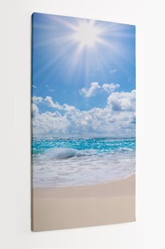 Obraz na płótnie HOMEPRINT, tropikalna piaszczysta plaża, morze, horyzont, wakacje 50x100 cm - HOMEPRINT
