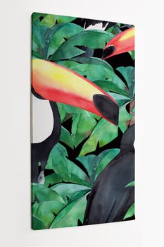 Obraz na płótnie HOMEPRINT, tukan, tropiki, las deszczowy, tropikalny las, ptak z dużym dziobem 50x100 cm - HOMEPRINT