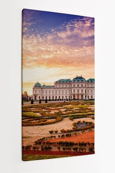 Obraz na płótnie HOMEPRINT, Wiedeń, ogród królewski, pałac górny, zachód słońca 60x120 cm - HOMEPRINT