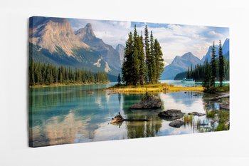 Obraz na płótnie HOMEPRINT, wyspa Duchów w Maligne Lake, Park Narodowy Jasper, Alberta, Kanada 120x50 cm - HOMEPRINT