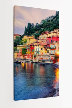 Obraz na płótnie HOMEPRINT, zachód słońca, Miasto Menaggio, jezioro Como, Włochy 50x100 cm - HOMEPRINT