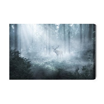Obraz Na Płótnie Jeleń W Ciemnym Lesie 90x60 - Inny producent