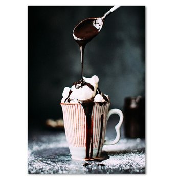 Obraz na płótnie, Kawa z bitą śmietaną i czekoladą, 50x70 cm - Caro