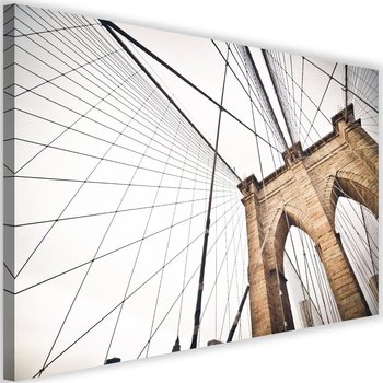 Obraz na płótnie, konstrukcja brooklinskiego mostu, 60x40 cm - Caro