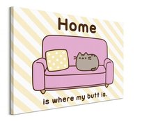Obraz na płótnie Kot Pusheen Home obrazy na ścianę do salonu 80x60 cm Pusheen