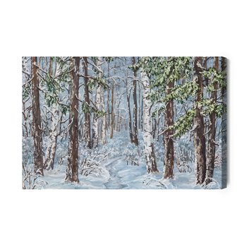 Obraz Na Płótnie Las Pokryty Śniegiem 100x70 - Inny producent