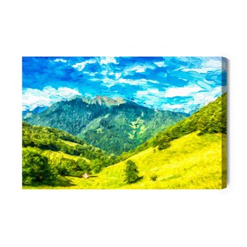 Obraz Na Płótnie Malowany Krajobraz Górski 40x30 NC - Inny producent