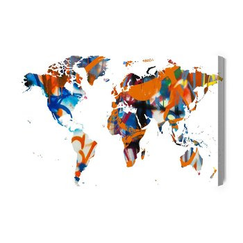 Obraz Na Płótnie Mapa Świata - Graffiti 90x60 NC - Inny producent