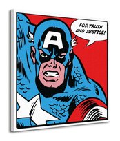 Obraz na płótnie Marvel Captain America For Truth And Justice na ścianę do pokoju dziecka 85x85 cm Marvel