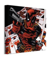 Obraz na płótnie Marvel Deadpool Cards na ścianę do salonu 40x40 cm