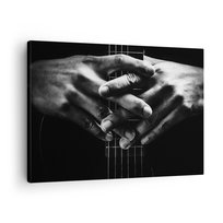Obraz na płótnie - Modlitwa artysty - 70x50cm - Gitarzysta Muzyk Gitara - Nowoczesny Canvas obraz do salonu do sypialni ARTTOR