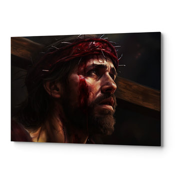Obraz na płótnie na ścianę do salonu pokoju JEZUS CIERNIE REL00076 50x70 - Wave Print
