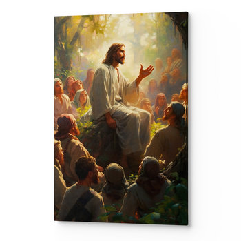 Obraz na płótnie na ścianę do salonu pokoju JEZUS NAUKA REL00093 50x70 - Wave Print