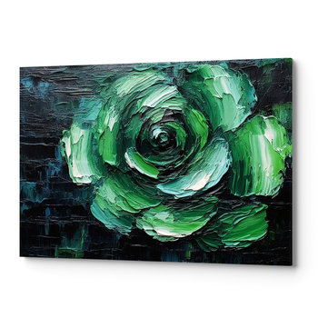 Obraz na płótnie na ścianę do salonu Zielony kwiat OB0029 - Wave Print