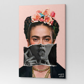 Obraz na płótnie na ścianę salon pokój Frida Kahlo różowy POP00071 80X120 - Wave Print