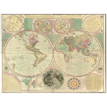 Obraz na płótnie Old Atlas Map No. 59 80x100 - Legendarte