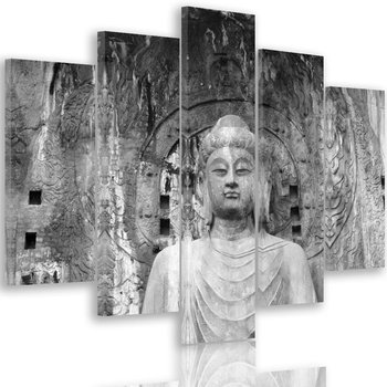Obraz na płótnie, pentaptyk typ A, Budda przed murami świątyni 4, 250x120 cm - Caro