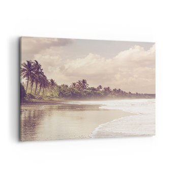 Obraz na płótnie - Pieszczota fal - 120x80cm - Krajobraz Plaża Morze - Nowoczesny obraz na ścianę do salonu do sypialni ARTTOR - ARTTOR