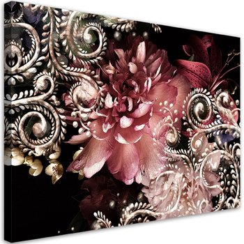 Obraz na płótnie, Piwonia i kwiat lilii - 100x70 - Inny producent