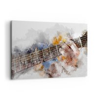 Obraz na płótnie - Poezja między strunami - 120x80cm - Muzyka Gitara Grafika - Nowoczesny obraz na ścianę do salonu do sypialni ARTTOR