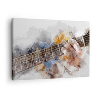 Obraz na płótnie - Poezja między strunami - 70x50cm - Muzyka Gitara Grafika - Nowoczesny Canvas obraz do salonu do sypialni ARTTOR
