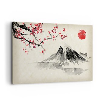 Obraz na płótnie - Pokochaj Japonię - 120x80cm - Krajobraz Fudżi Wulkan - Nowoczesny obraz na ścianę do salonu do sypialni ARTTOR - ARTTOR