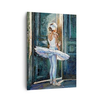 Obraz na płótnie - Przed popisem - 50x70cm - Baletnica Dziewczynka Sztuka - Nowoczesny Canvas obraz do salonu do sypialni ARTTOR - ARTTOR