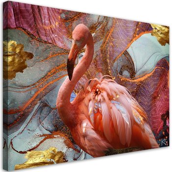 Obraz na płótnie, Różowy flaming abstrakcja - 100x70 - Inny producent