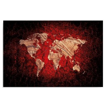 Obraz na płótnie, Rustykalna mapa świata, 70x50 cm - Caro