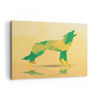 Obraz na płótnie - Samotny wilk - 120x80cm - Zwierzęta Wilk Figura Geometryczna - Nowoczesny obraz na ścianę do salonu do sypialni ARTTOR - ARTTOR