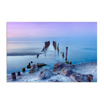 Obraz na płótnie, Stare molo na wybrzeżu Morza Bałtyckiego, 100x70 cm - Caro