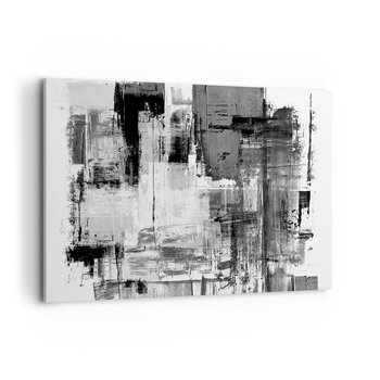 Obraz na płótnie - Szare jest piękne - 120x80cm - Abstrakcja Sztuka Czarno-Biały - Nowoczesny obraz na ścianę do salonu do sypialni ARTTOR - ARTTOR