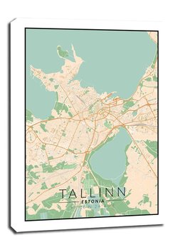 Obraz na płótnie Tallin mapa kolorowa, 61x91,5 cm - Galeria Plakatu