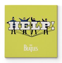 Obraz na płótnie The Beatles HELP! Yellow na ścianę do salonu 30x30 cm The Beatles