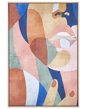 Obraz na płótnie w ramie abstrakcyjny 63 x 93 cm wielokolorowy BITETTO - Beliani