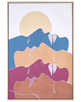 Obraz na płótnie w ramie abstrakcyjny 63 x 93 cm wielokolorowy FASANO - Beliani