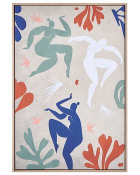 Obraz na płótnie w ramie kobiety 63 x 93 cm wielokolorowy LUCERA - Beliani