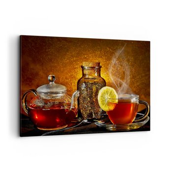 Obraz na płótnie - W stylu holenderskich mistrzów - 120x80cm - Gastronomia Herbata Filiżanka Do Herbaty - Nowoczesny obraz na ścianę do salonu do sypialni ARTTOR - ARTTOR