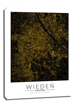 Obraz na płótnie Wiedeń złota mapa, 61x91,5 cm - Galeria Plakatu