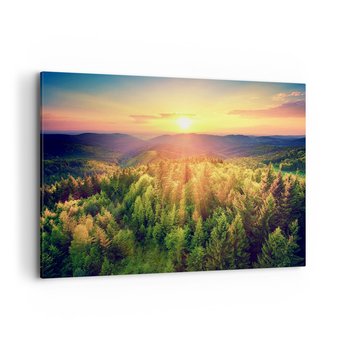 Obraz na płótnie - Wierzchołki i szczyty - 120x80cm - Krajobraz Las Góry - Nowoczesny obraz na ścianę do salonu do sypialni ARTTOR - ARTTOR