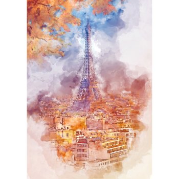 Obraz na płótnie: Wieża Akwarela, 100x70 cm - Art-Canvas