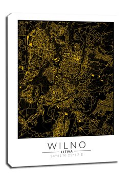 Obraz na płótnie Wilno złota mapa, 61x91,5 cm - Galeria Plakatu