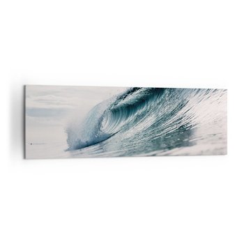 Obraz na płótnie - Wodny szczyt - 160x50cm - Fala Morska Morze Ocean - Nowoczesny foto obraz w ramie do salonu do sypialni ARTTOR - ARTTOR