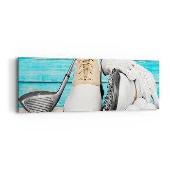 Obraz na płótnie - Wszystko gotowe - 90x30cm - Golf Sport Buty Golfisty - Nowoczesny Canvas obraz do salonu do sypialni ARTTOR - ARTTOR