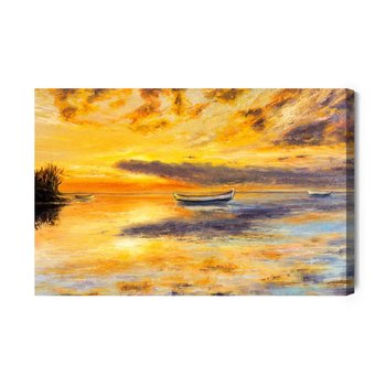 Obraz Na Płótnie Zachód Słońca Na Spokojnym Morzu 90x60 - Inny producent